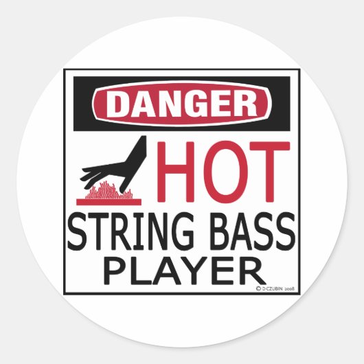 Hot String Bass Player Ronde Sticker (Voorkant)