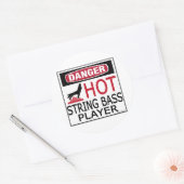 Hot String Bass Player Ronde Sticker (Envelop)