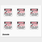 Hot String Bass Player Ronde Sticker (Vel)