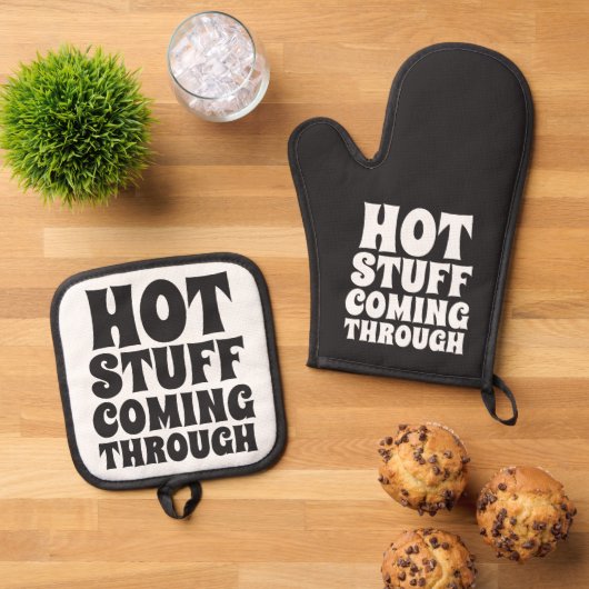 Hot Stuff die door de Humor komt Ovenwant & Pannenlap Set (Top down)
