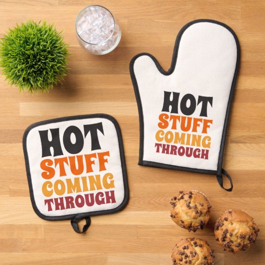 Hot Stuff die door de Humor komt Ovenwant & Pannenlap Set (Top down)
