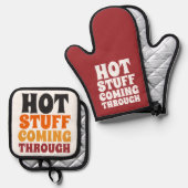Hot Stuff die door de Humor komt Ovenwant & Pannenlap Set (Voorkant / Achterkant)