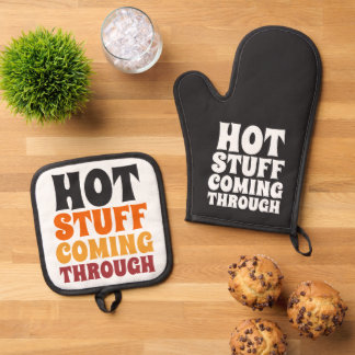 Hot Stuff die door de Humor komt Ovenwant & Pannenlap Set