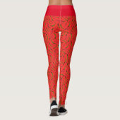 Hot Stuff Fun Red Green Chili Peppers Patroon Leggings (Achterkant)