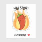 Hot Stuff Funny Red Hot Chili Pepper Pun Sticker (Vel)