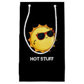 Hot Stuff Funny Sun Pun Dark BG Klein Cadeauzakje (Voorkant)