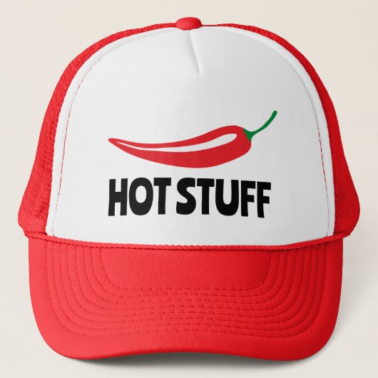 Hot Stuff grappig pittig heet rode cayenne chili p Trucker Pet (Voorkant)