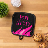 Hot Stuff grappig roze vuur vlammen pot houder cad (Top down)