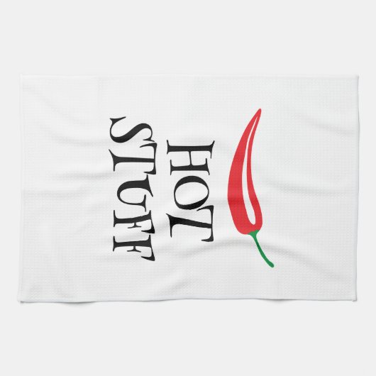 Hot Stuff grappige kruidige rode cayenne chili pep Theedoek (Horizontaal)