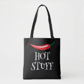 Hot Stuff grappige pittige rode chilipeper schoude Tote Bag (Voorkant)