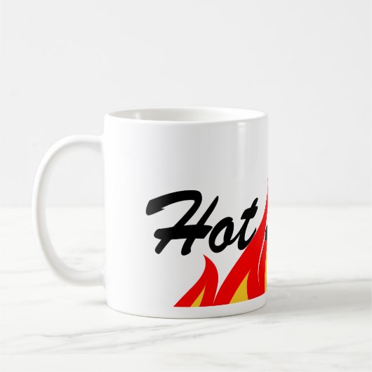 Hot stuff koffie mok met vuur vlammen (Links)