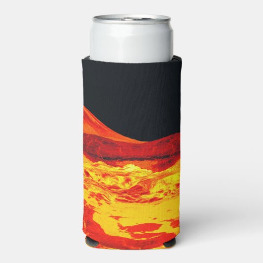 Hot Stuff Lava op een Koelbox Seltzer Blikjeskoeler (Seltzer Voorkant)