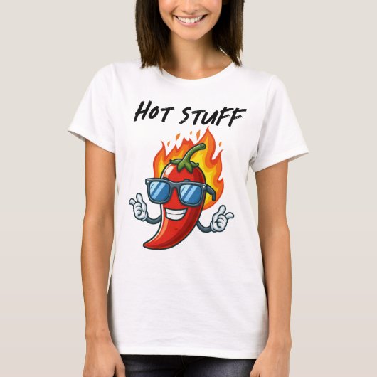 Hot Stuff liefhebber pittig eten T-shirt (Voorkant)