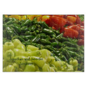 Hot Stuff Peppers Gepersonaliseerde Naam Glas Snijplank (Voorkant)