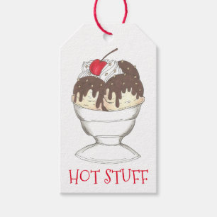 HOT STUFF Valentijn Ice Cream Sundae Gift Label Cadeaulabel