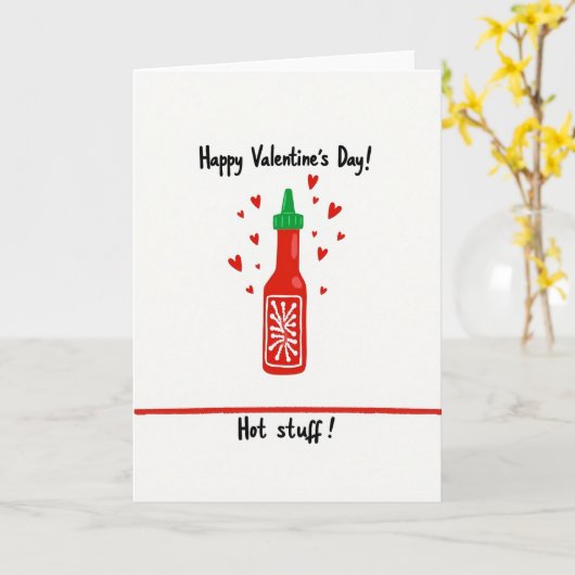 Hot Stuff Valentines Card Kaart (Gele Bloem)