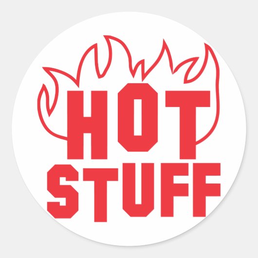 Hot stuff vlammen in ROOD Ronde Sticker (Voorkant)