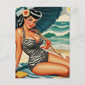 Hot Summer Beach Pin-up Briefkaart (Voorkant)