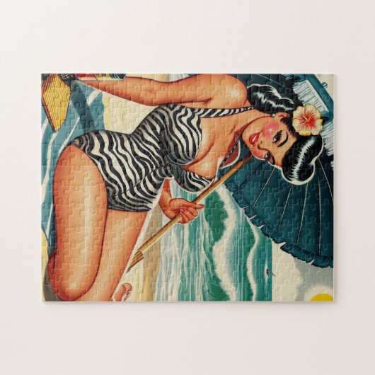 Hot Summer Beach Pin-up Legpuzzel (Horizontaal)