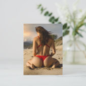 Hot Summer Bikini Girl Photography Briefkaart (Staand voorkant)