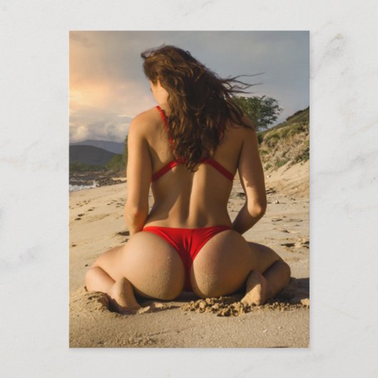 Hot Summer Bikini Girl Photography Briefkaart (Voorkant)