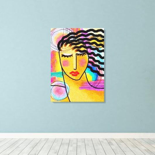 Hot Summer Day Abstract digitaal schilderen Canvas Afdruk (Insitu (Houten vloer))