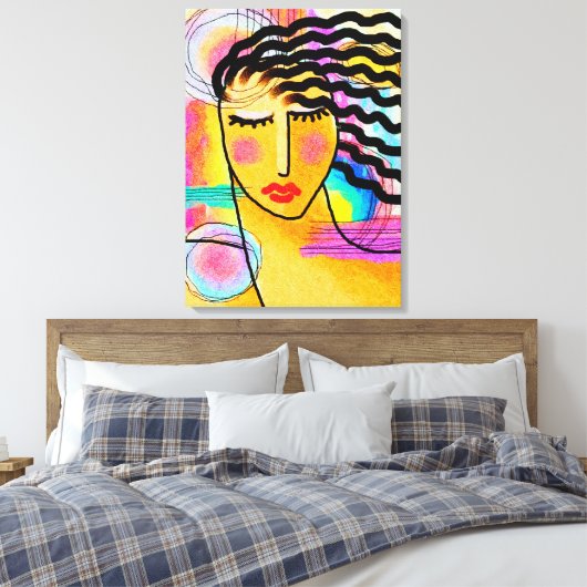 Hot Summer Day Abstract digitaal schilderen Canvas Afdruk (Insitu (Slaapkamer))