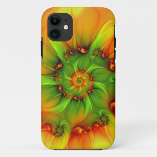 Hot Summer Green Oranje Abstract Colorful Fractal Case-Mate iPhone Case