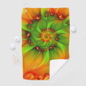 Hot Summer Green Oranje Abstract Colorful Fractal Golfhanddoek (Insitu)