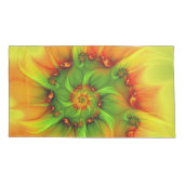 Hot Summer Green Oranje Abstract Colorful Fractal Kussensloop (Achterkant)