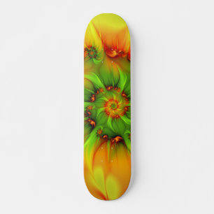 Hot Summer Green Oranje Abstract Colorful Fractal Persoonlijk Skateboard
