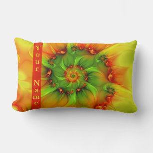 Hot Summer Green Oranje Abstracte Art Colorful Nam Kussen