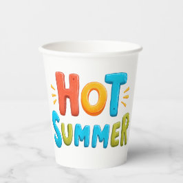 Hot Summer - Hot Summer Season Stamp Papieren Bekers
