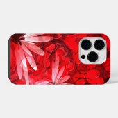'Hot Summer Night' Rode Abstracte Bloem en Harten iPhone Hoesje (Achterkant horizontaal)