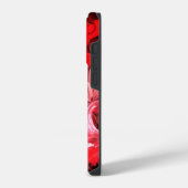 'Hot Summer Night' Rode Abstracte Bloem en Harten iPhone Hoesje (Linkerkant)