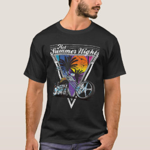 Hot Summer Nights 80's Tropische Retro Moto T-shirt