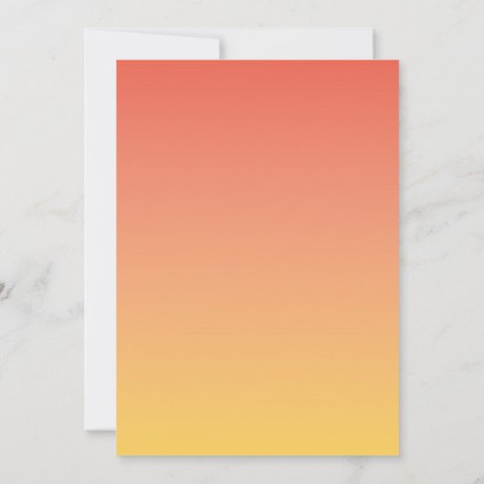 Hot Summer Oranje Ombre Minimalist Monogram Kaart (Achterkant)