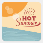 Hot Summer Vierkante Sticker (Voorkant)