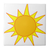 Hot Sun-Cartoon Tegeltje (Voorkant)