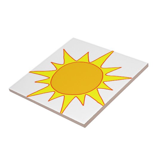 Hot Sun-Cartoon Tegeltje (Zijkant)