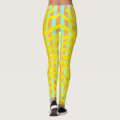 Hot Sun met Rays op Aqua & Oranje Stripes Leggings (Achterkant)