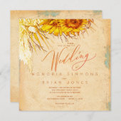 Hot Sunset Sunflower Square Weddenschap (Voorkant / Achterkant)