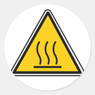 Hot Surface Sign Ronde Sticker