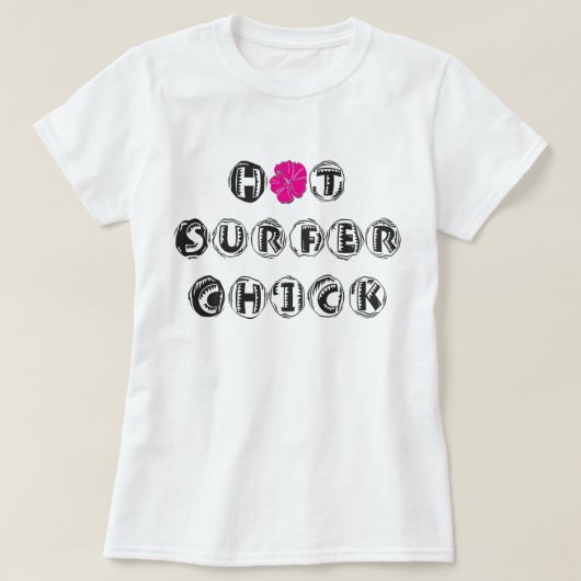Hot Surfer Chick T-shirt (Design voorkant)
