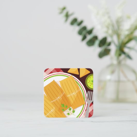 Hot Tamales Vierkante Visitekaartje (Staand voorkant)