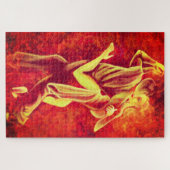 Hot Tango Dance Puzzle - Fire Couple Art Painting Legpuzzel (Horizontaal)