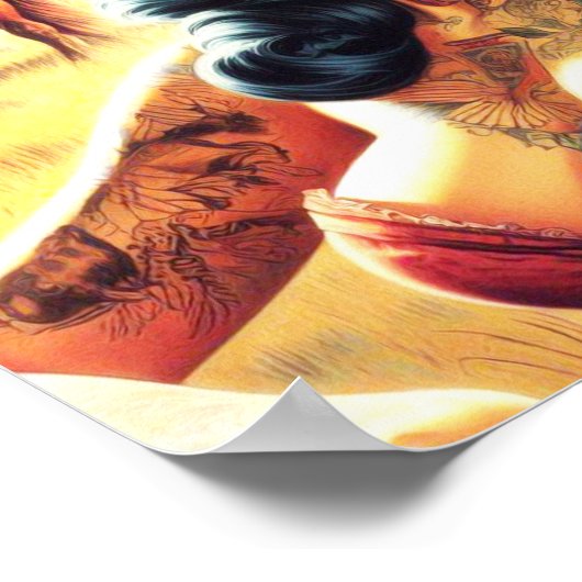 Hot Tattoo Cowgirl Poster (Hoek)