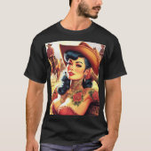 Hot Tattoo Cowgirl T-shirt (Voorkant)