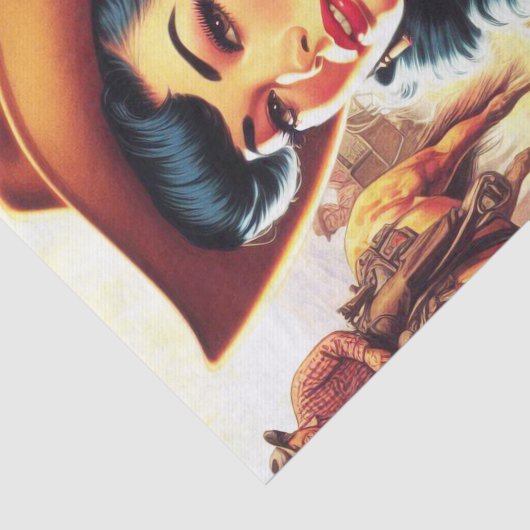 Hot Tattoo Cowgirl Tissuepapier (Detail)