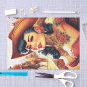 Hot Tattoo Cowgirl Tissuepapier (Craft)